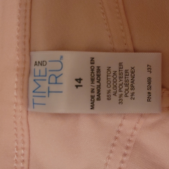 Time and Tru pink summer pants. size 14 - Picture 6 of 7